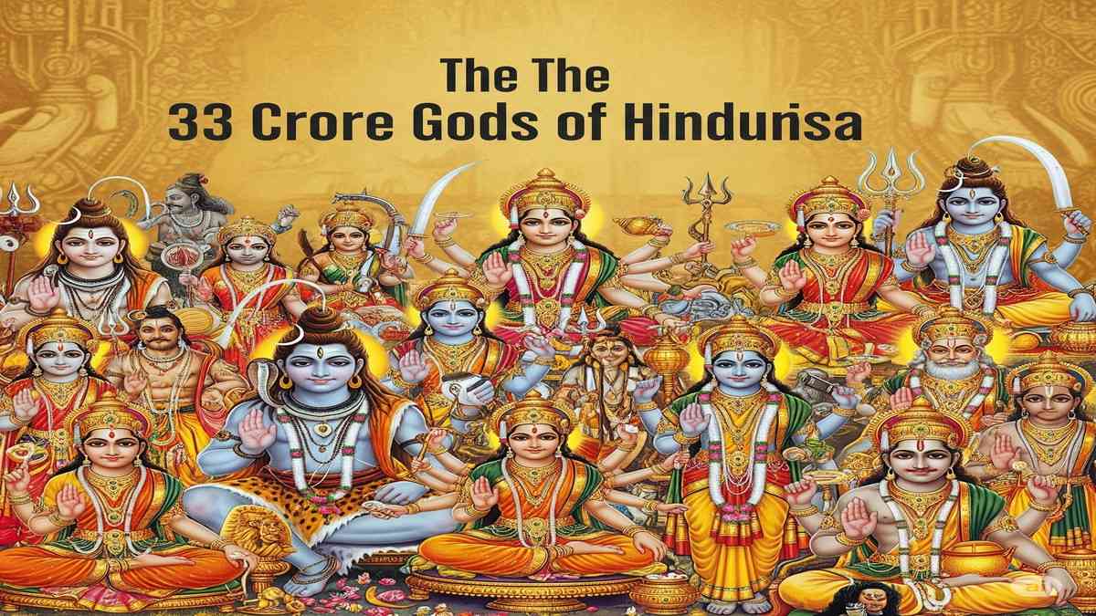 hindu dharma 33 koti dev देवतांचे प्रतीकात्मक चित्रण