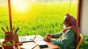 Farmer completing PM Kisan Yojana registration online.