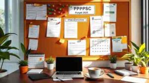 PPSC Punjab PCS Notification 2025 application process on laptop screen